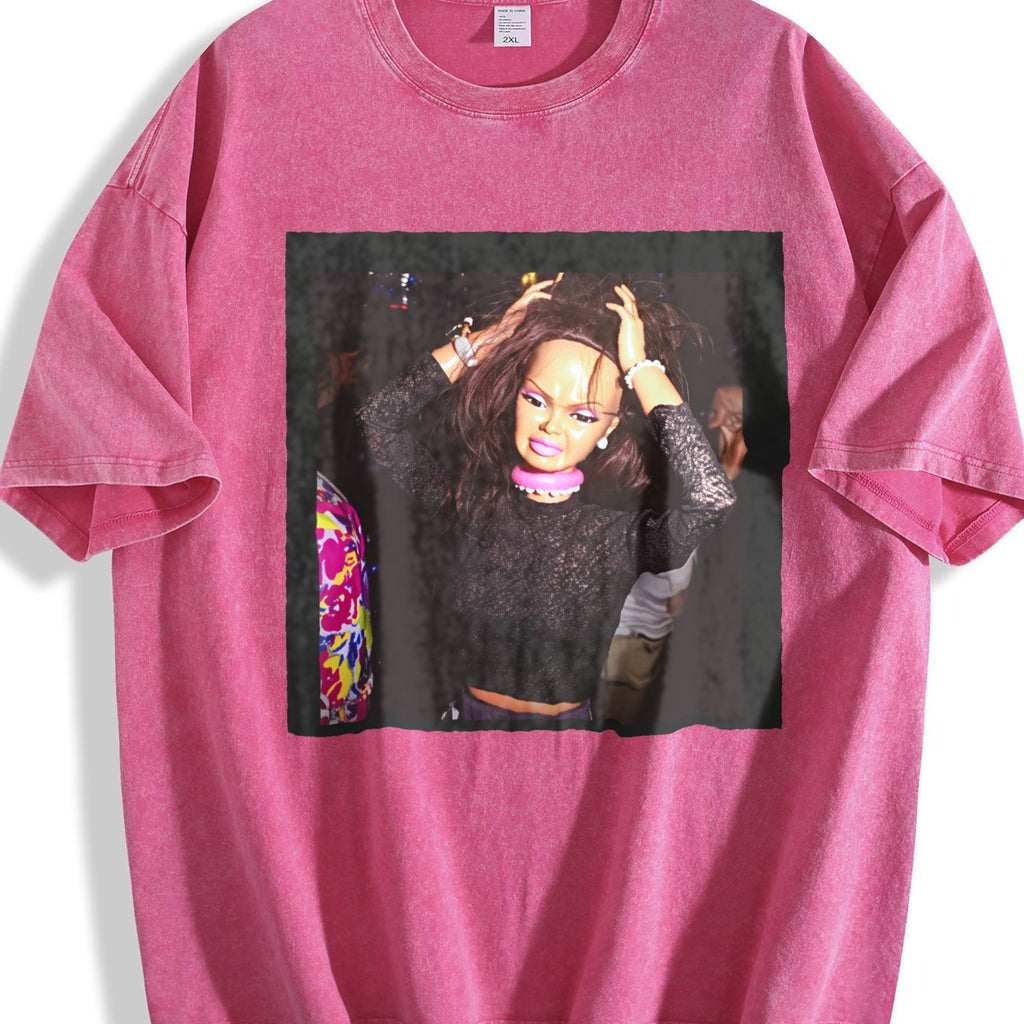 Frustrated Doll with Hands on Head Vintage Washed T-Shirt product image 7