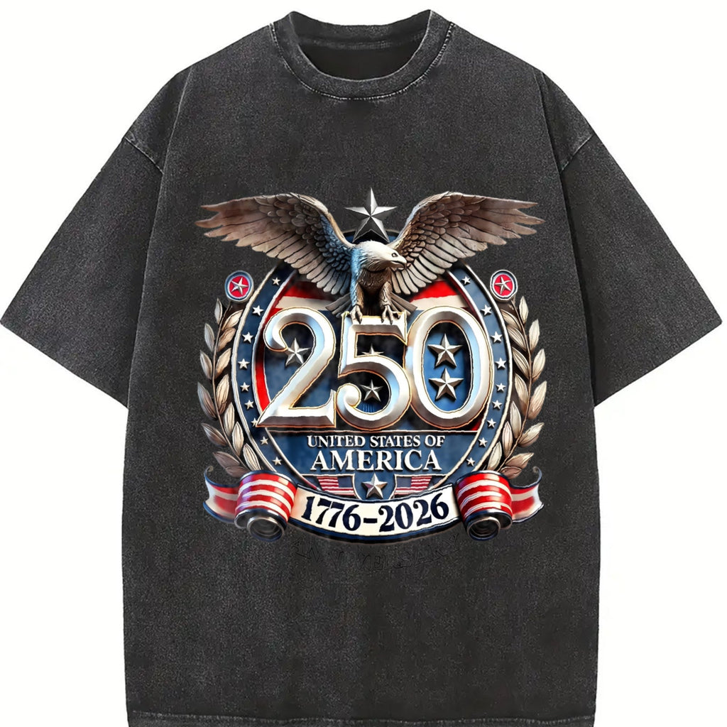 USA 250th Anniversary 1776-2026 Eagle Badge Vintage Washed product image 2