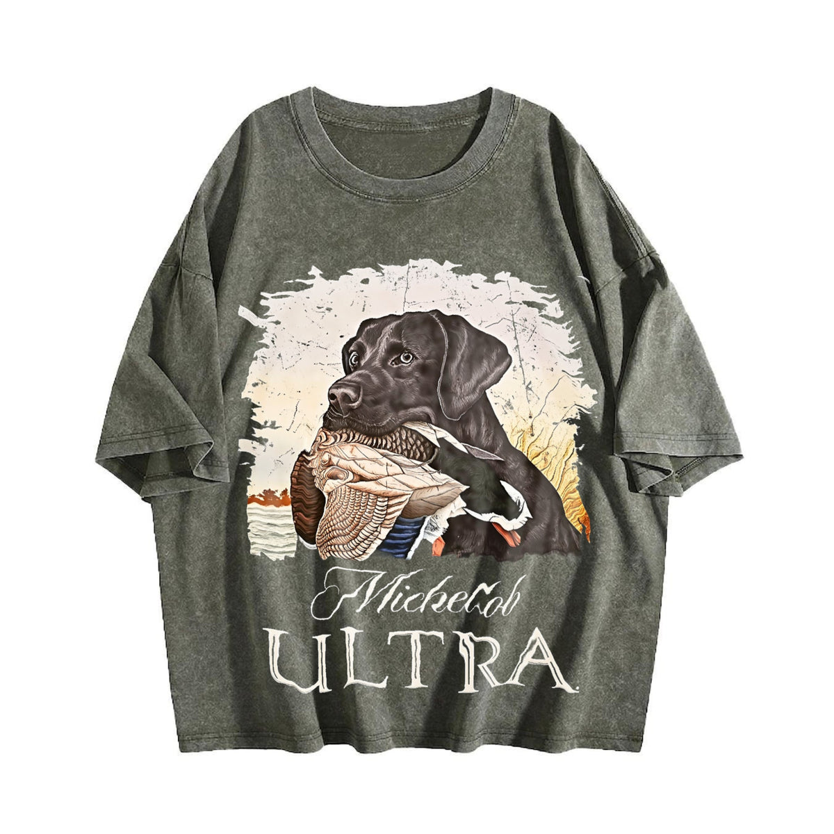 Michelob Ultra Black Lab Duck Hunting Vintage Washed T-Shirt product image 4