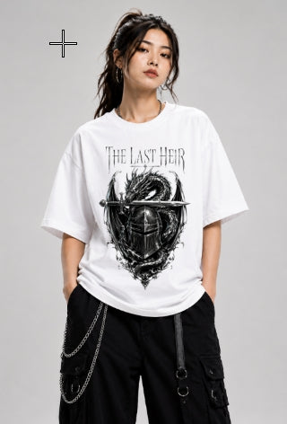 The Last Heir Knight Helmet Dragon Sword Dark Fantasy Gothic