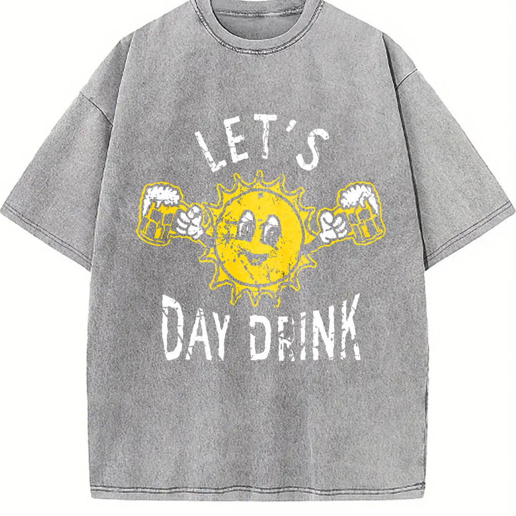 Lets Day Drink Funny Drunken Sunny Booze Drinking Vintage product image 5