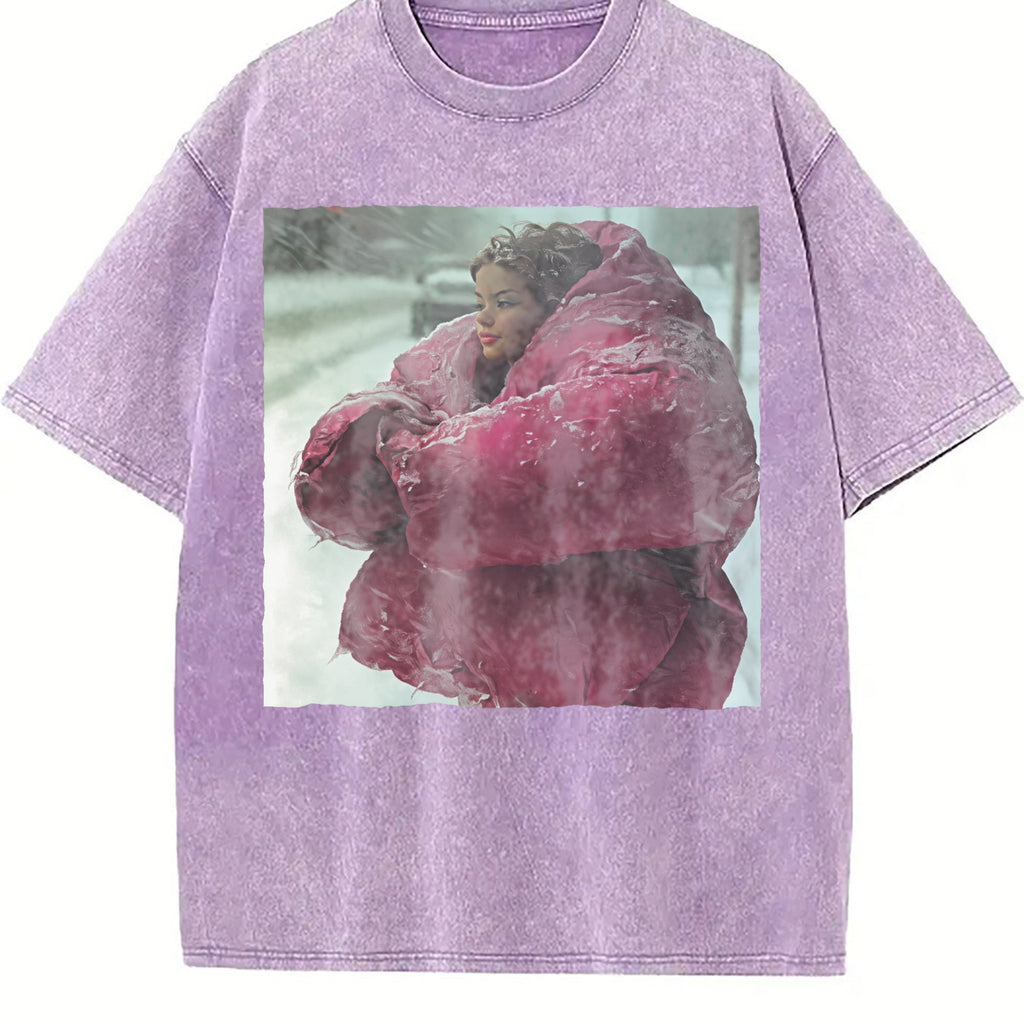 Doll Wrapped in a Pink Blanket Vintage Washed T-Shirt