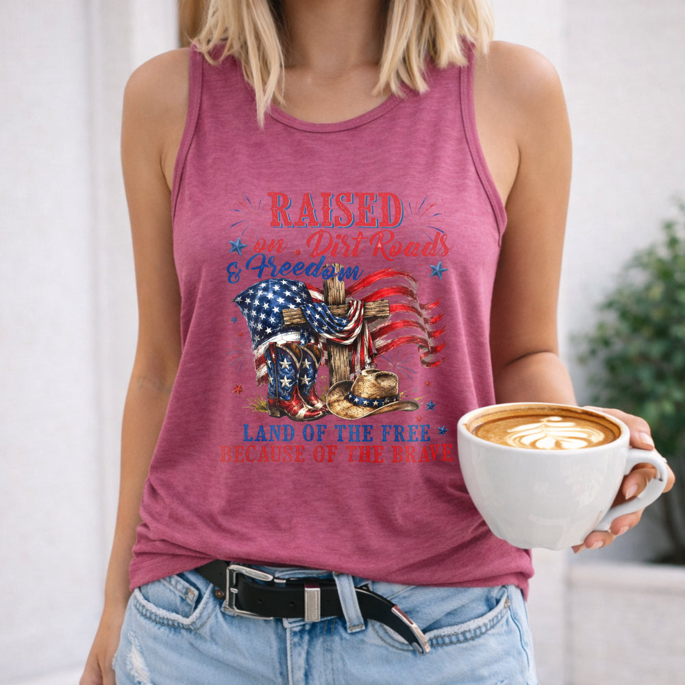 Raised On Dirt Road And Freedom Women's Tank Top