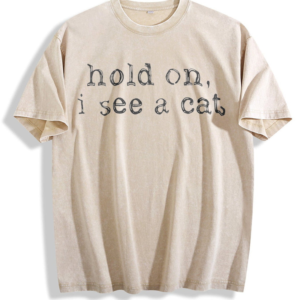 Hold On I See A Cat Vintage Washed T-Shirt product image 1