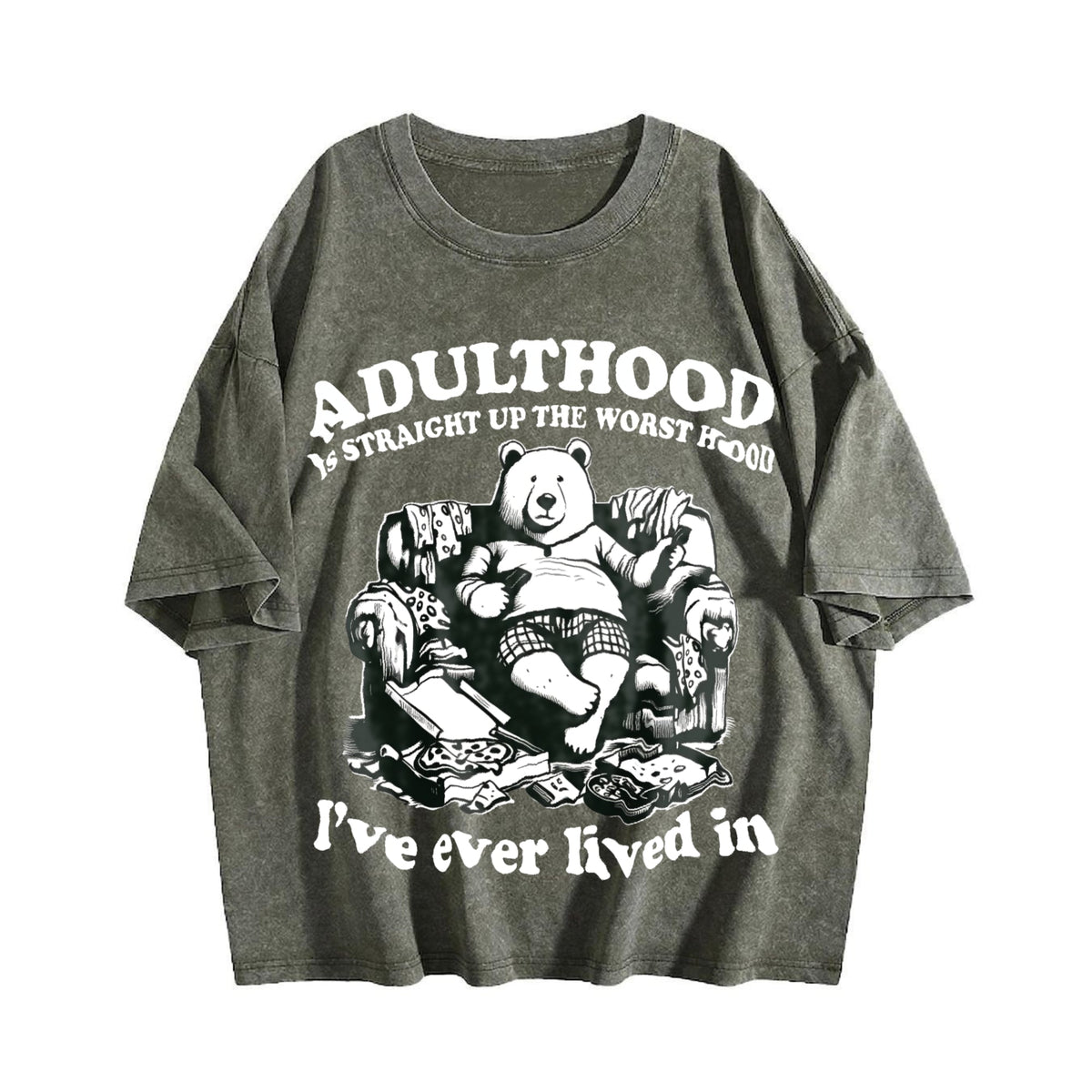Funny Bear Adulthood 90s Vintage Washed T-Shirt product image 4