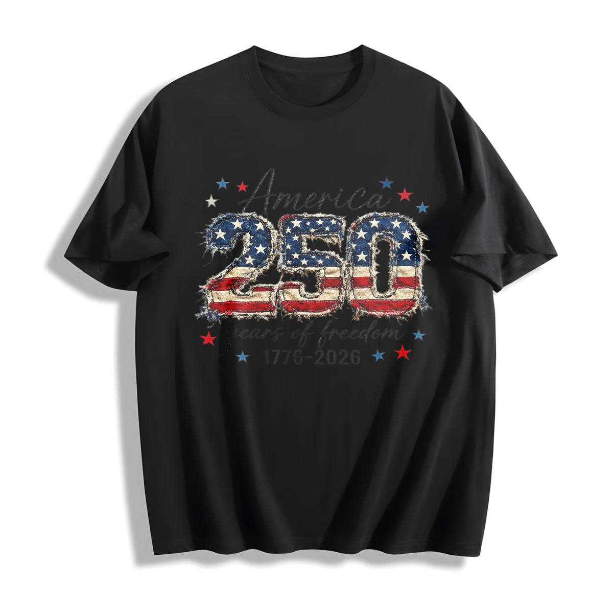 Patriotic 4th Of July 250th Anniversary Faux Patchwork USA product image 1