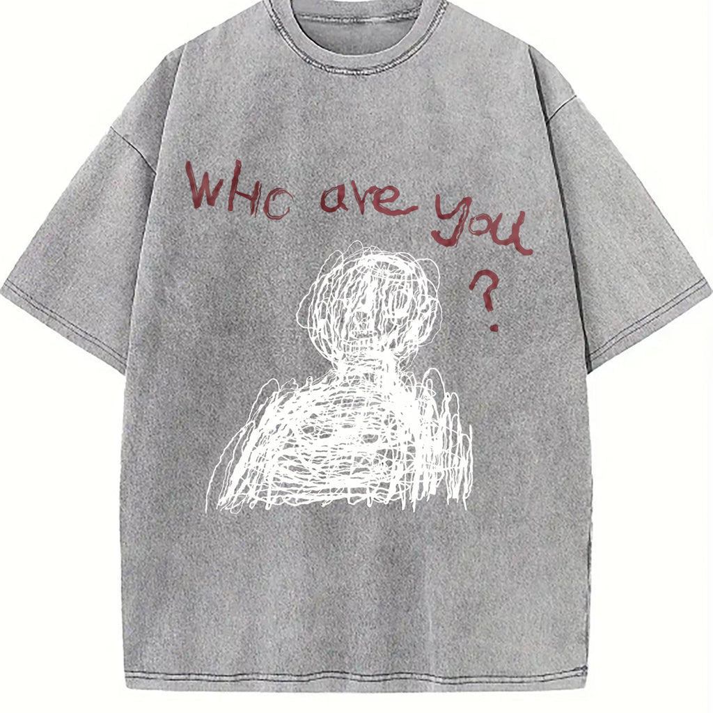 Abstract Who Are You Vintage Washed T-Shirt product image 5