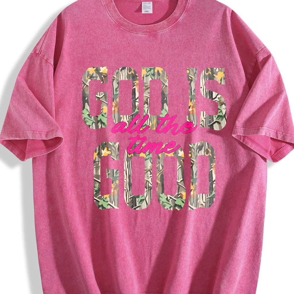 God Is Good All the Time Floral Vintage Washed T-Shirt product image 7