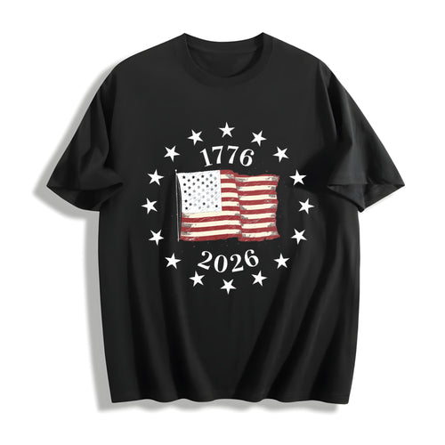 1776-2026 Anniversary Flag Cotton T-Shirt product image 1