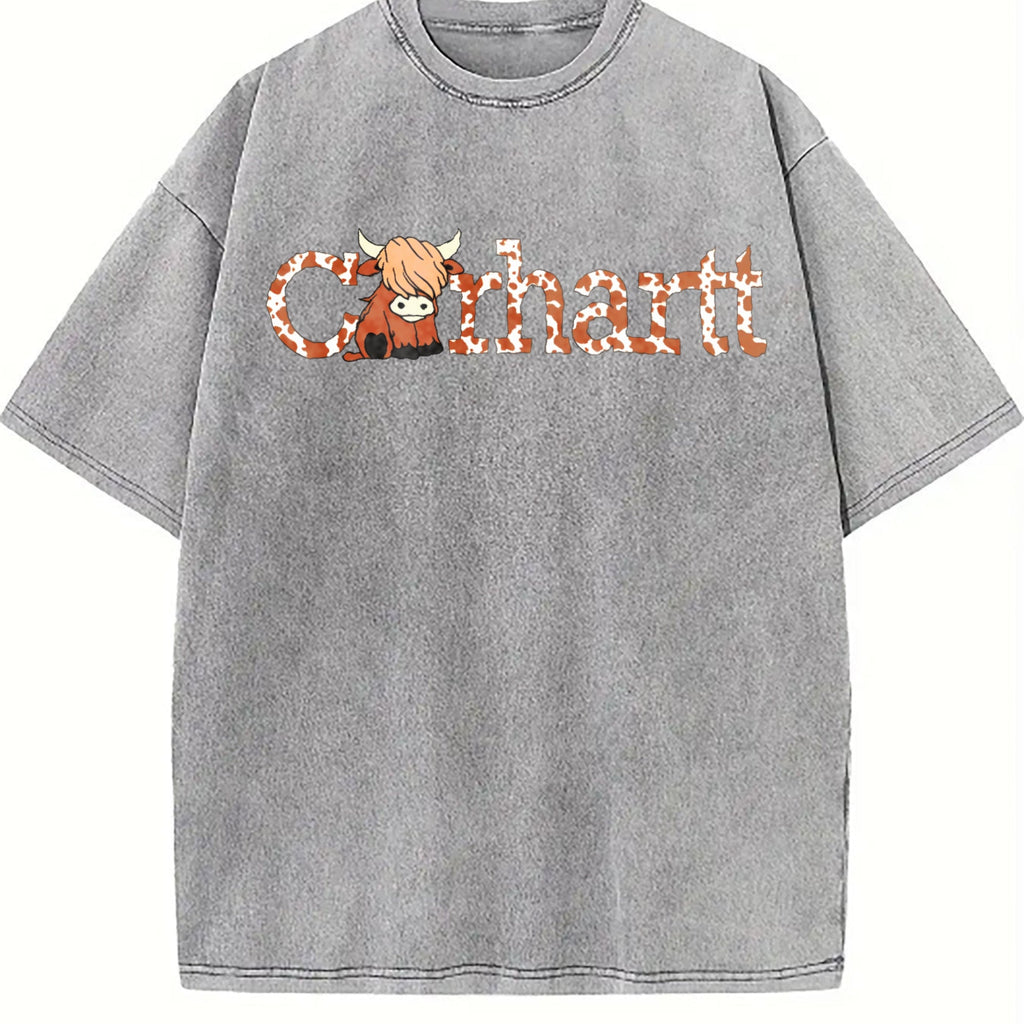 Highland Cow - Cute Western Wind - Farm Vintage Washed product image 5