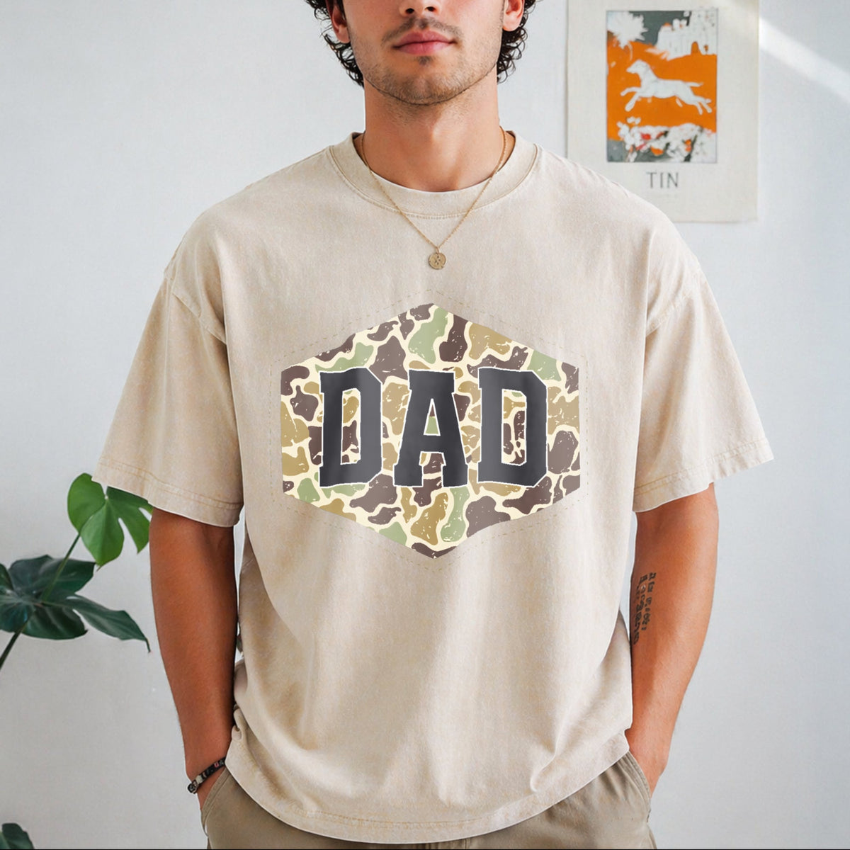 Camouflage Dad Vintage Washed T-Shirt product image 8