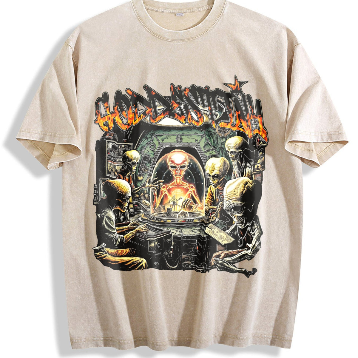 Dual-sided Alien Spaceship No Guts No Human Flame Vintage product image 1