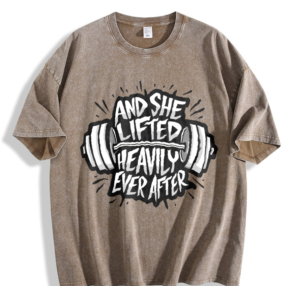She Lifted Heavily Ever After Barbell Motivation Vintage product image 3