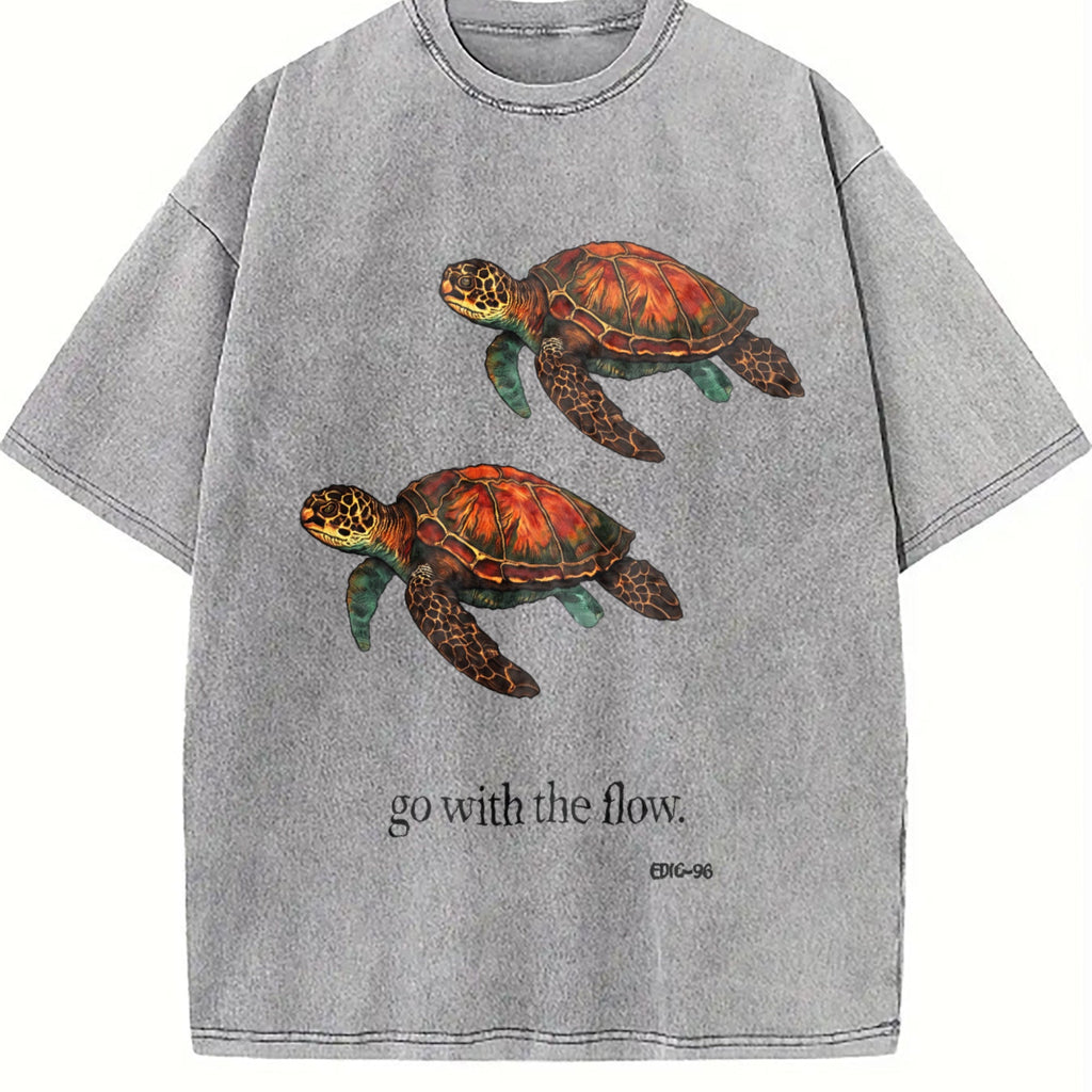 Go With The Flow Turtle Vintage Washed T-Shirt product image 5