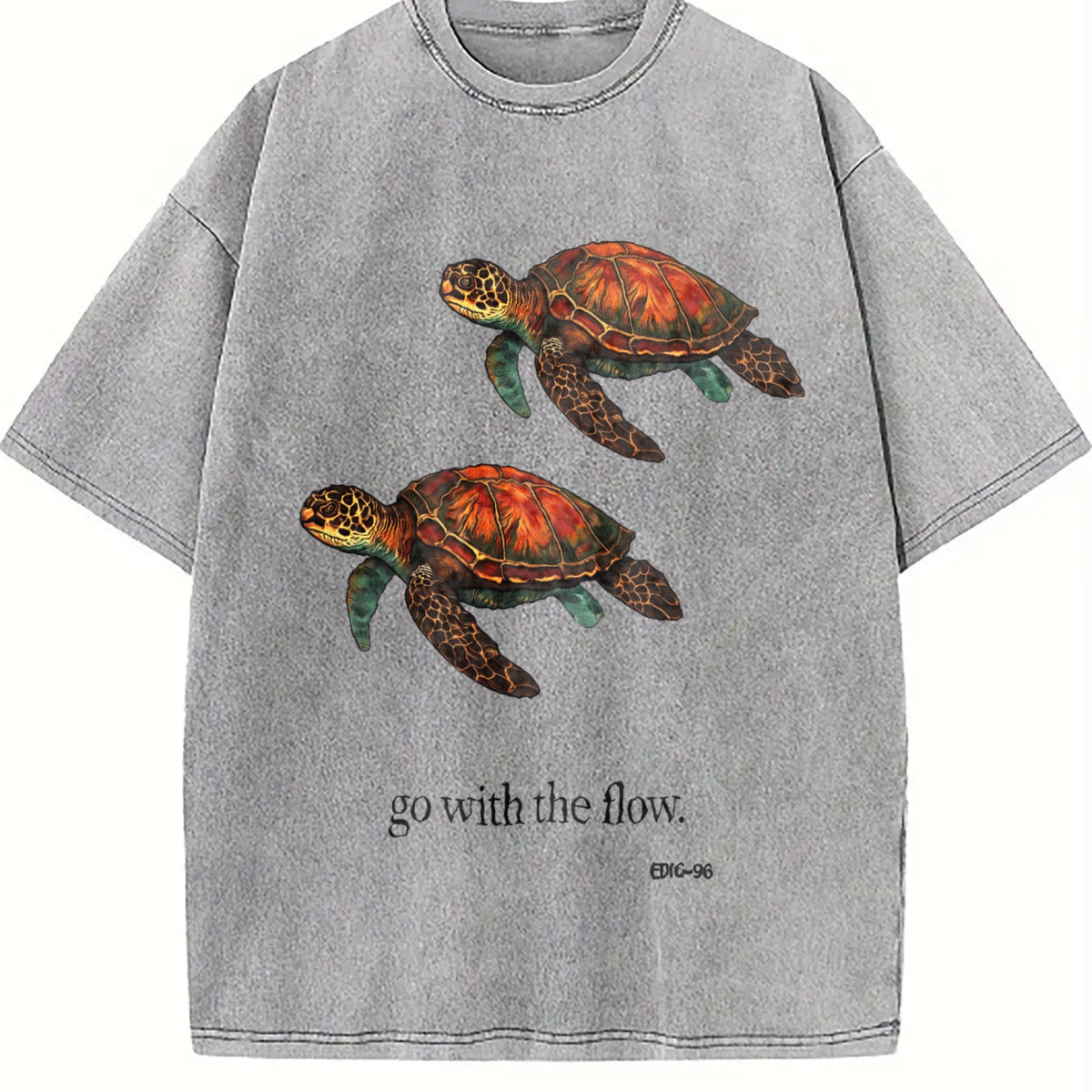 Go With The Flow Turtle Vintage Washed T-Shirt product image 5