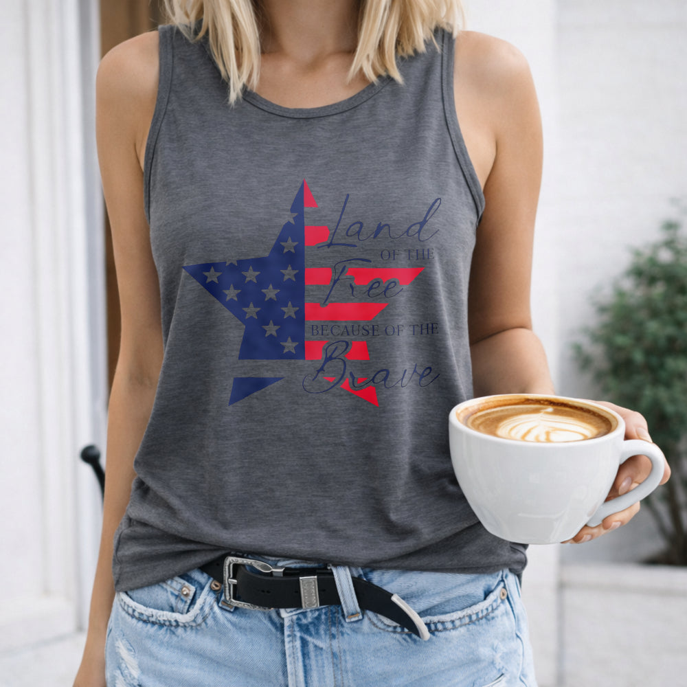 Patriotic Star Flag Land Of The Free Because Of The Brave Women's Tank Top