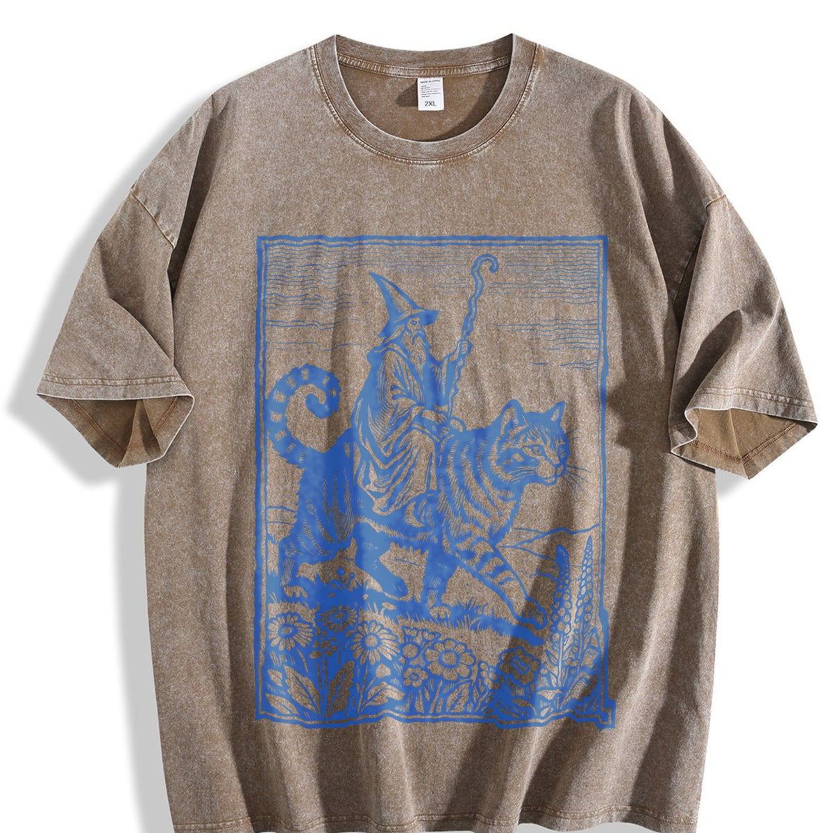 Wizard Cat Rider Vintage Washed T-Shirt product image 3