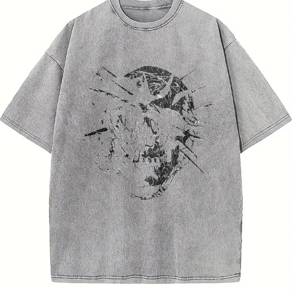 Shattered Thorned Skull Vintage Washed T-Shirt product image 5