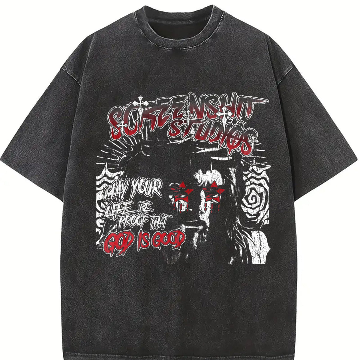 God Is Good Jesus Black Grunge Religious Vintage Washed product image 2