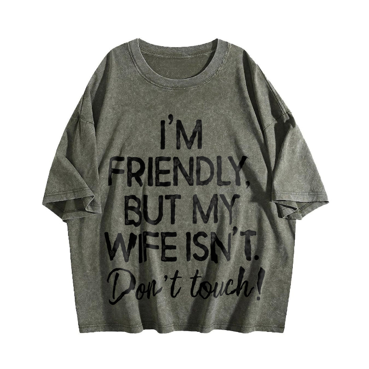 I'm Friendly But My Wife Isn't Vintage Washed T-Shirt product image 4