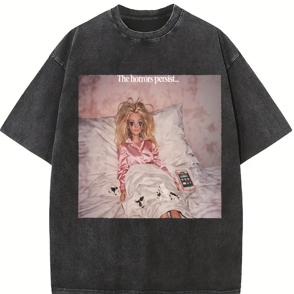 The Horrors Persist Doll Meme Vintage Washed T-Shirt product image 2