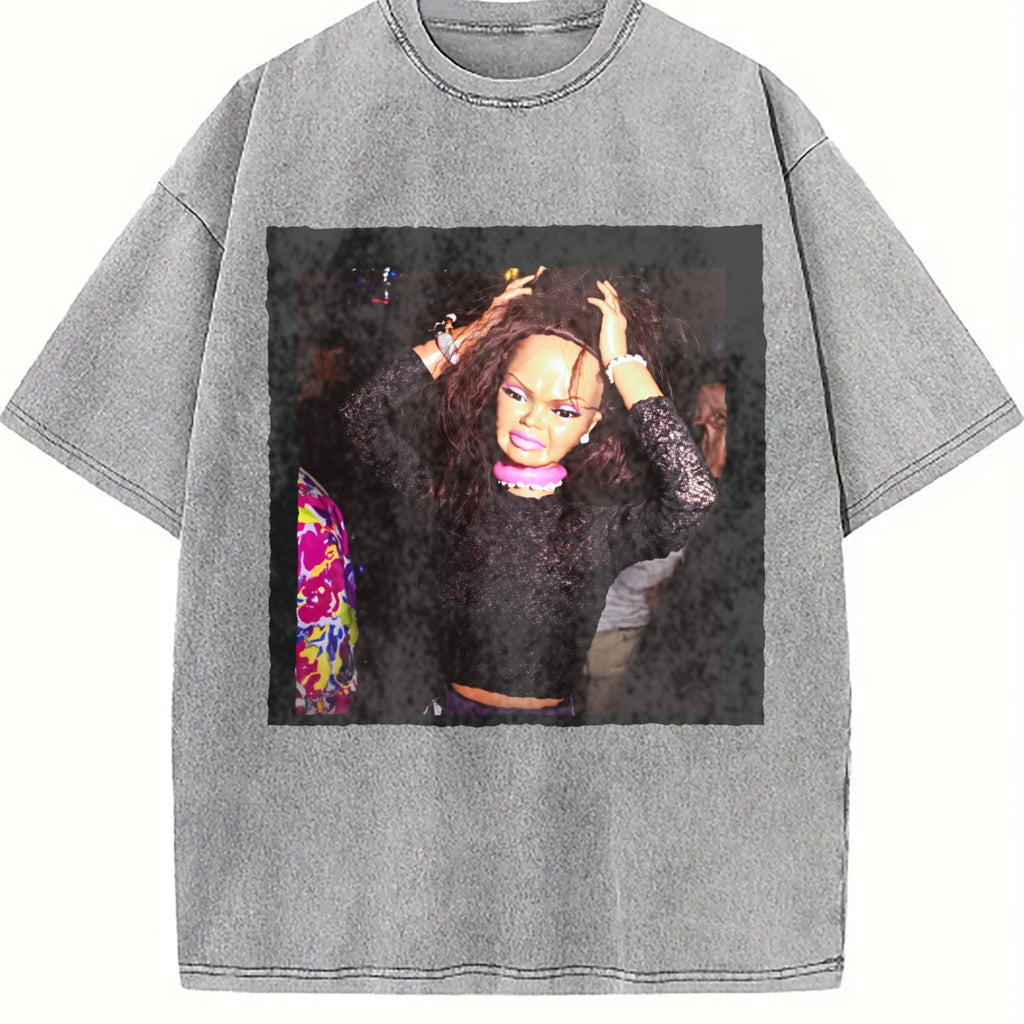 Frustrated Doll with Hands on Head Vintage Washed T-Shirt product image 5