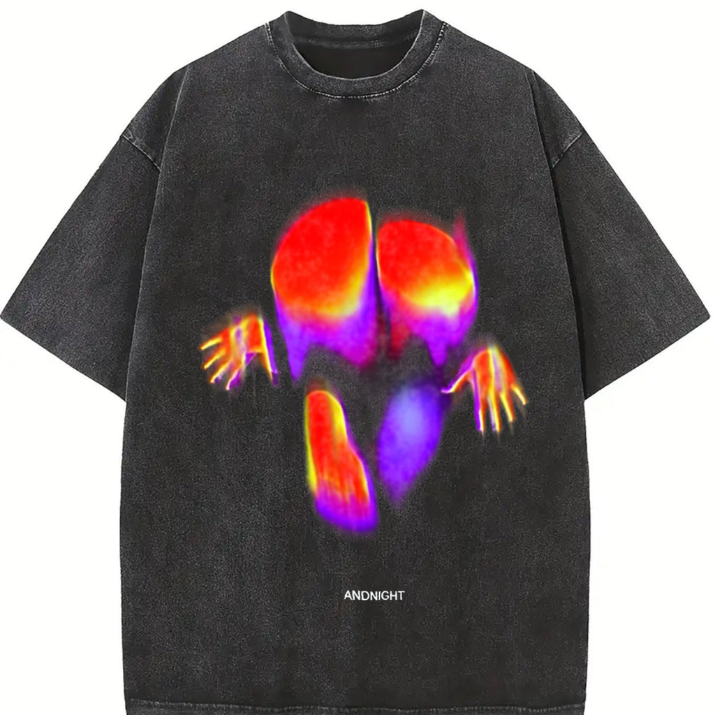 Midnight Thermal Face Art Vintage Washed T-Shirt product image 2