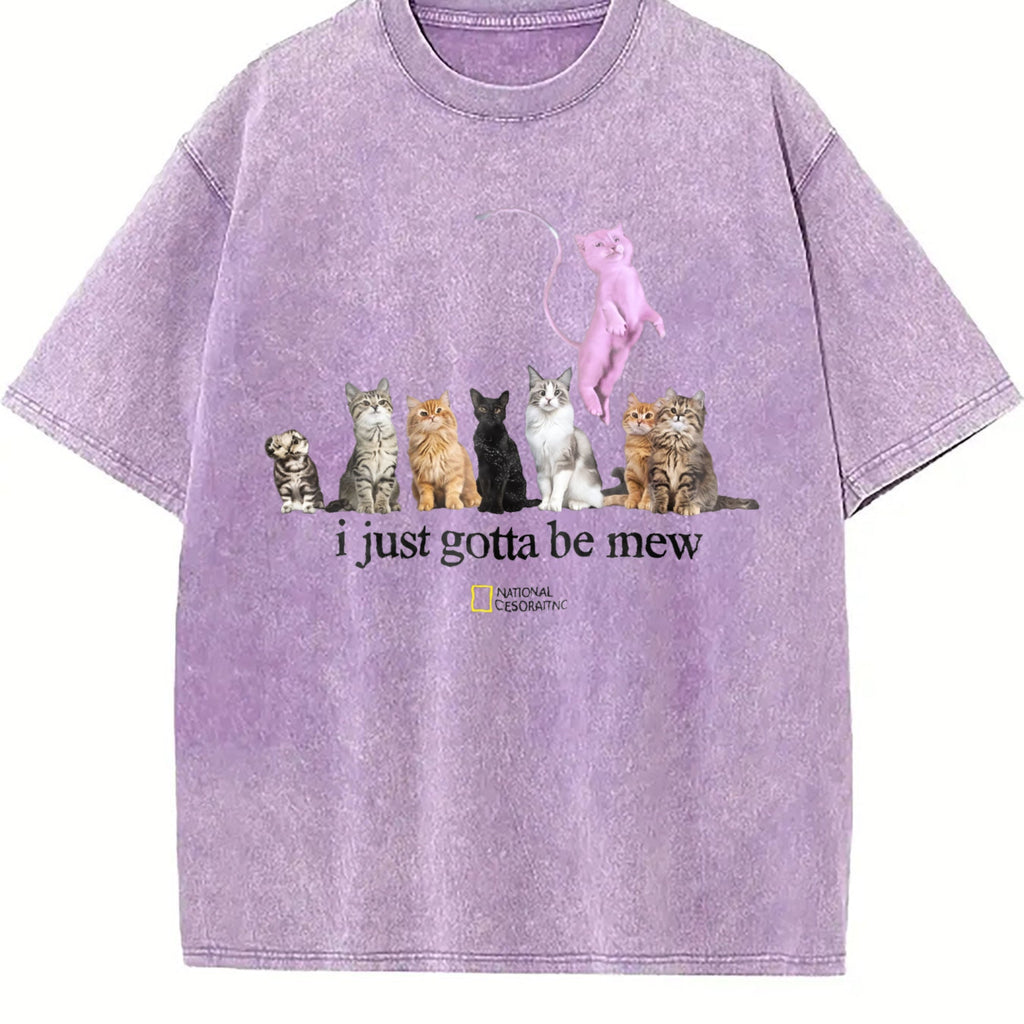 Cat I Just Gotta Be Mew Vintage Washed T-Shirt product image 6