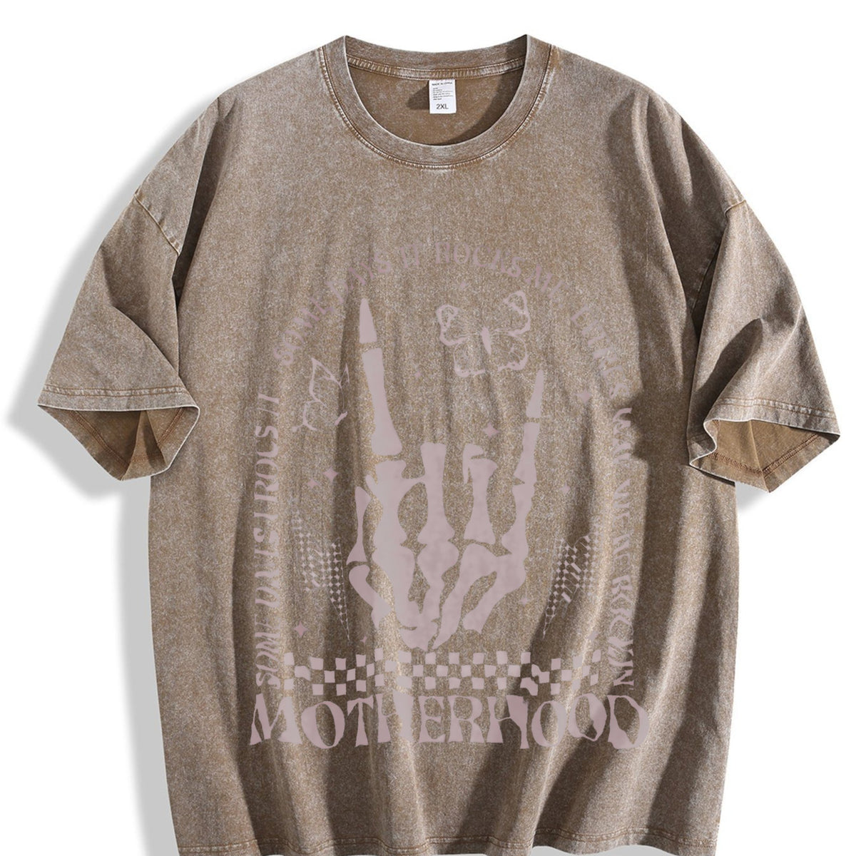 Motherhood Rock Skeleton Vintage Washed T-Shirt product image 3