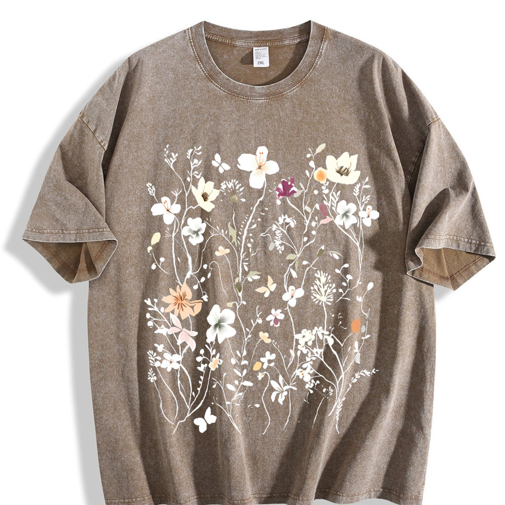 Boho Floral Vintage Washed T-Shirt product image 3