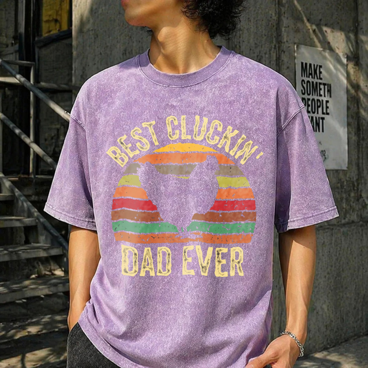 Best Cluckin Dad Ever Vintage Washed T-Shirt product image 6