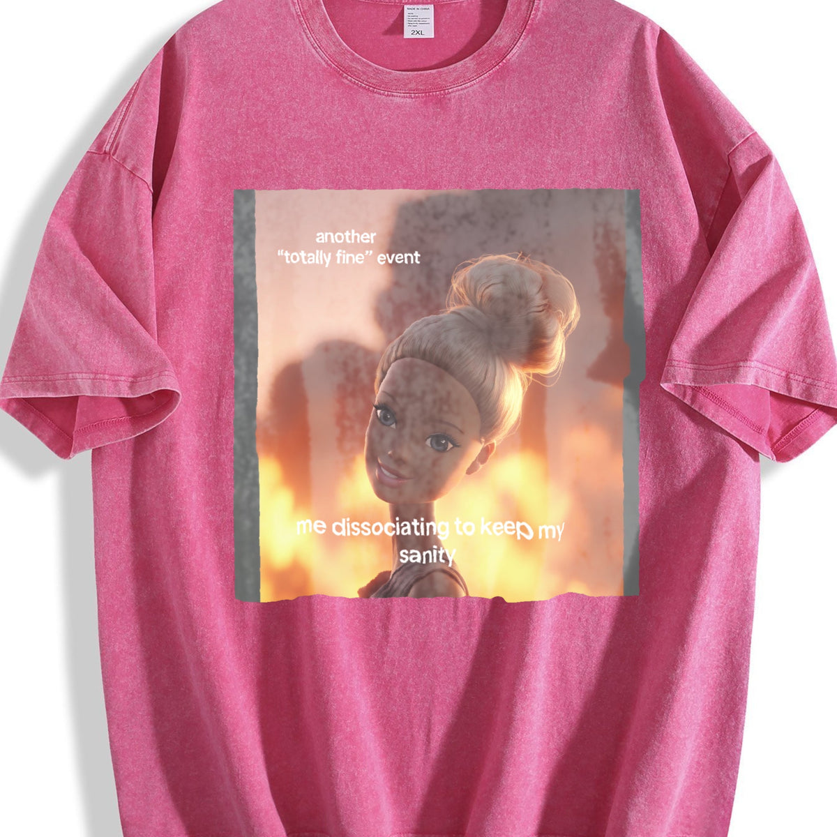Dissociating to Keep My Sanity Doll Meme Vintage Washed product image 7