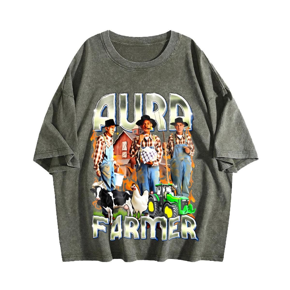 Aura Farmer Funny Meme Vintage Washed T-Shirt product image 4