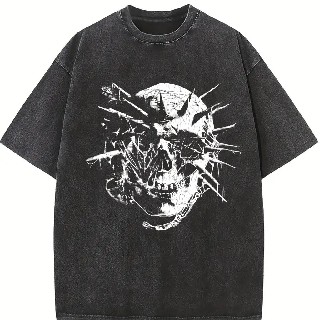 Shattered Thorned Skull Vintage Washed T-Shirt product image 2