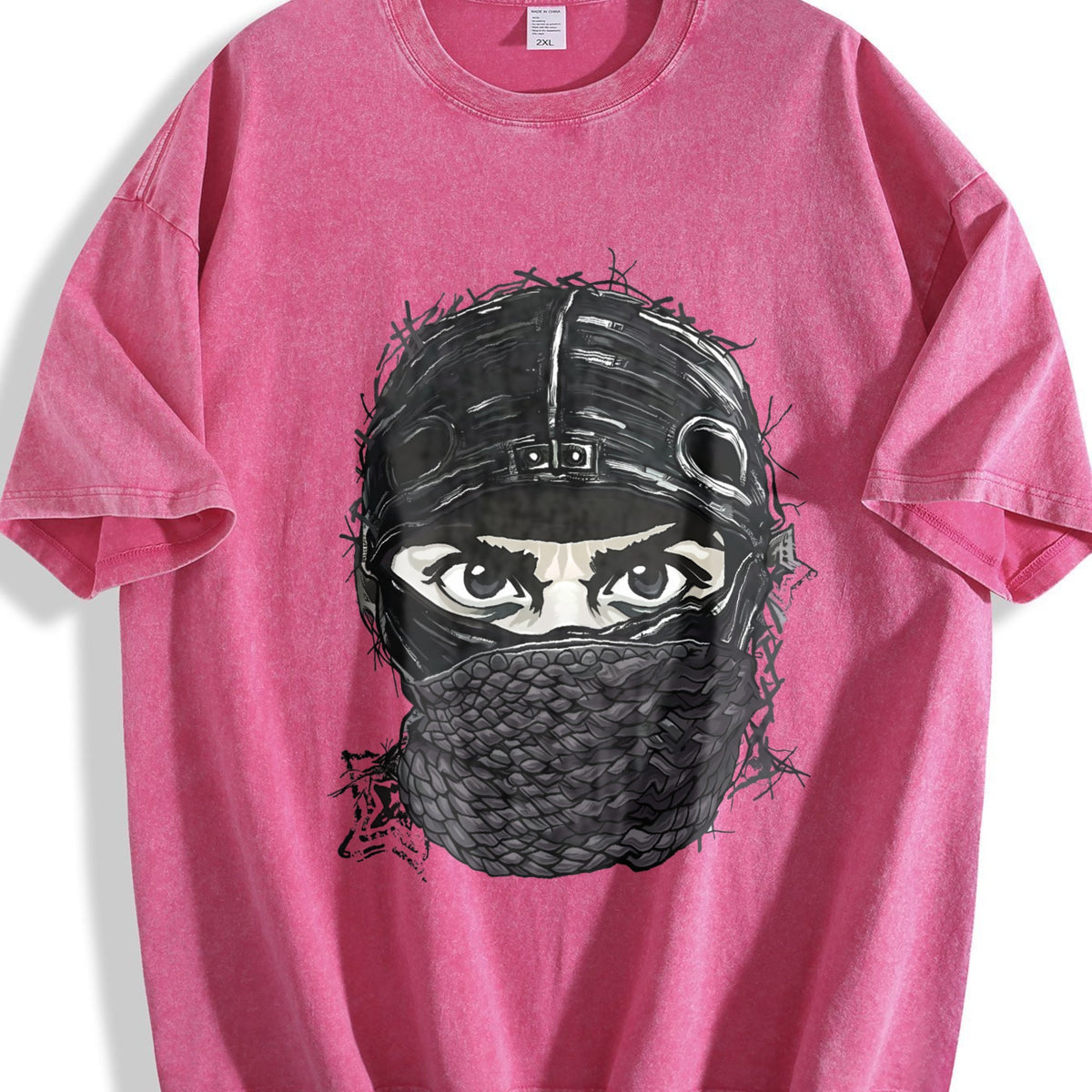 Masked Character N Letter Vintage Washed T-Shirt product image 7