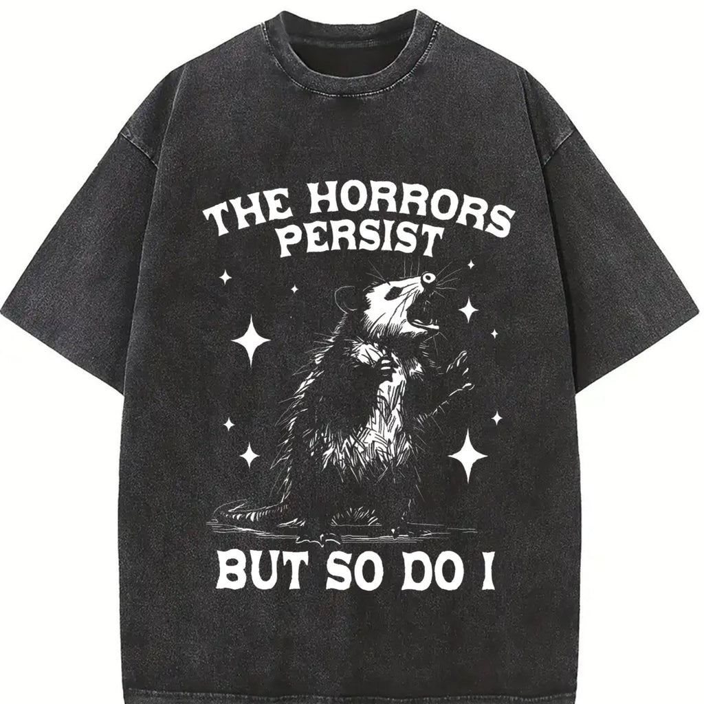 The Horrors Persist but So Do I Vintage Washed T-Shirt product image 2