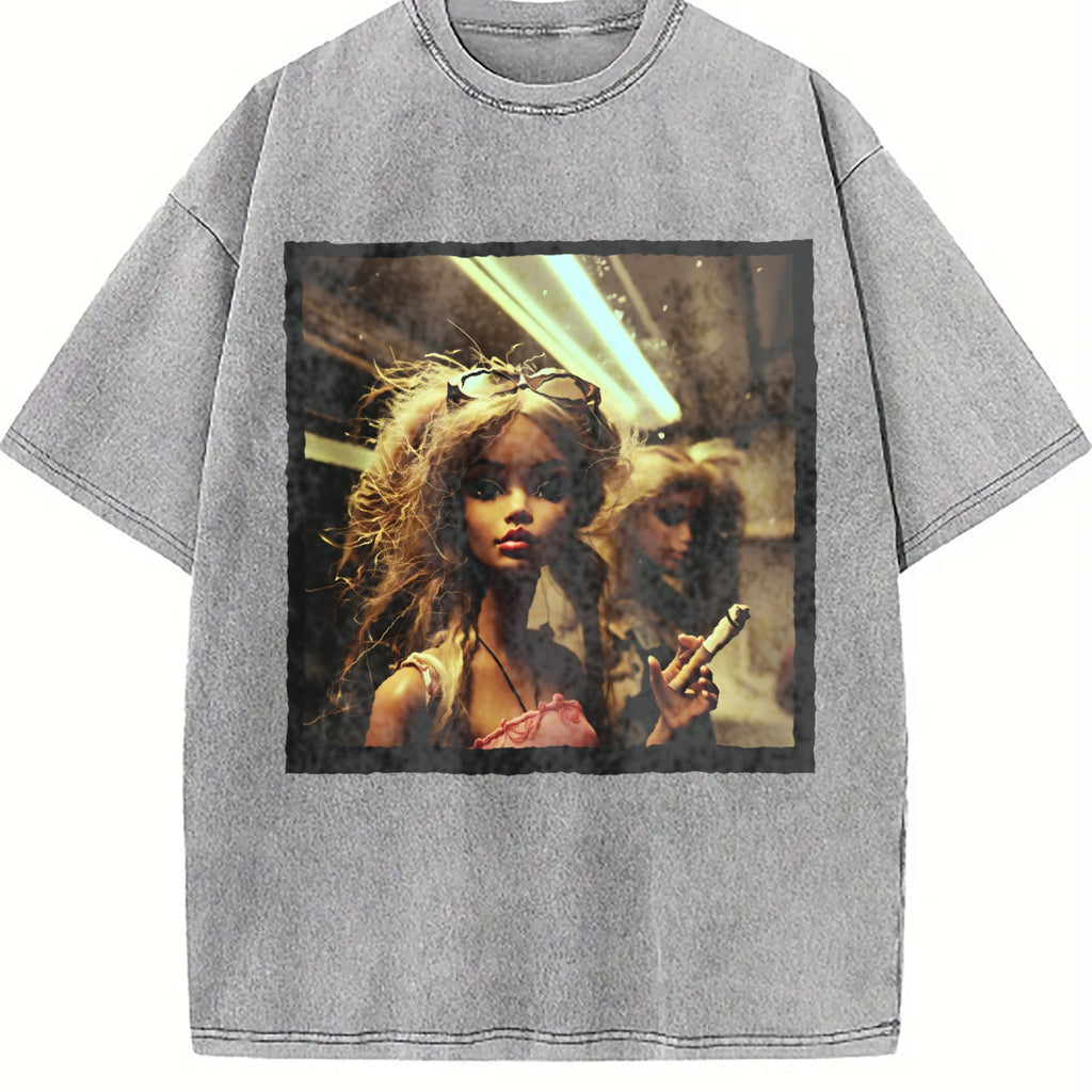 Doll Portrait with Sunglasses Vintage Washed T-Shirt product image 5