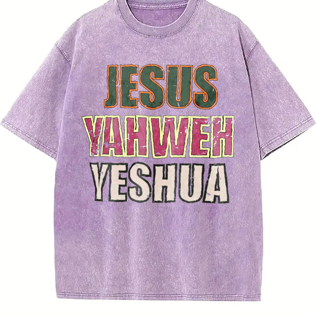Jesus Yahweh Yeshua Religious Text Vintage Washed T-Shirt product image 6