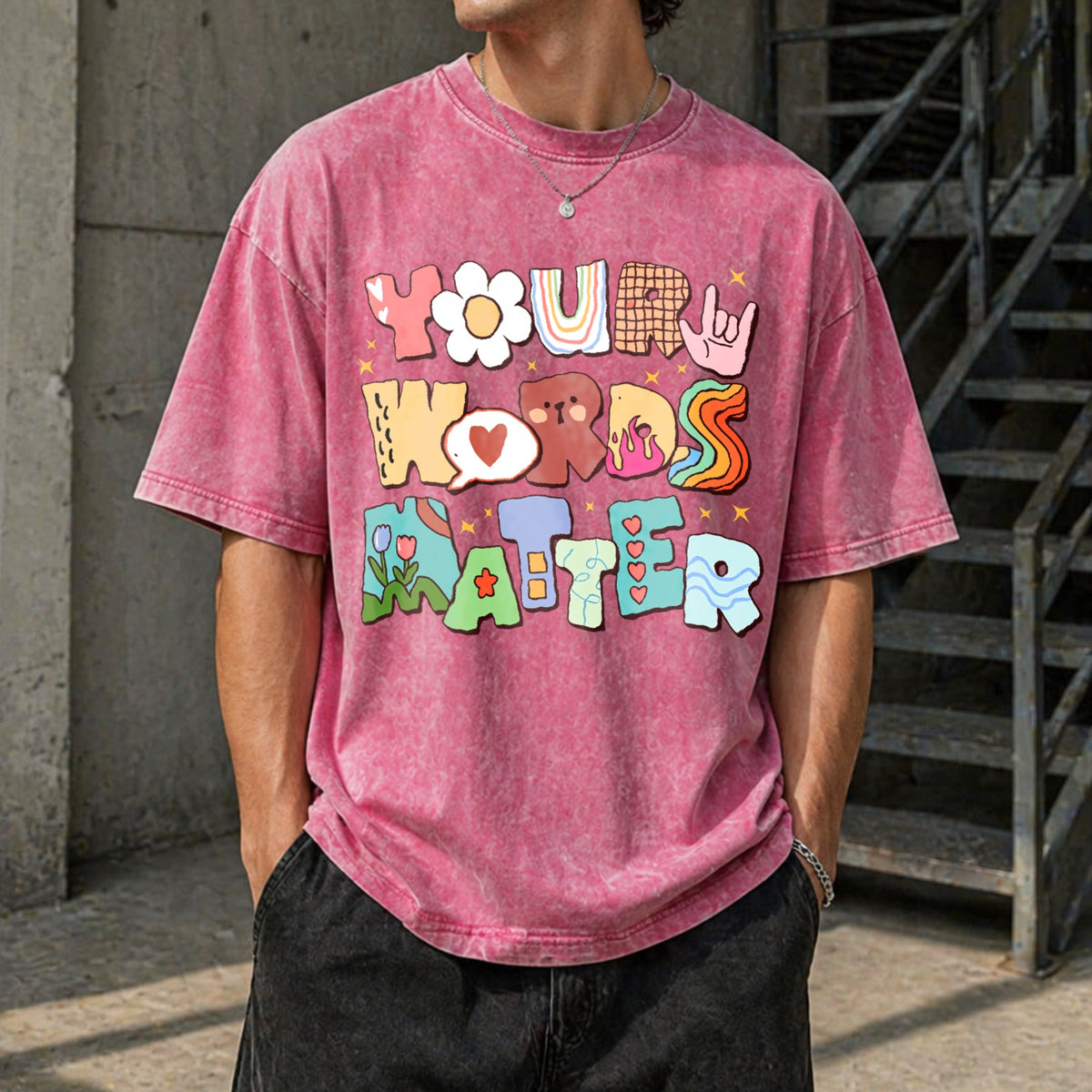 Your Words Matter Vintage Washed T-Shirt product image 14