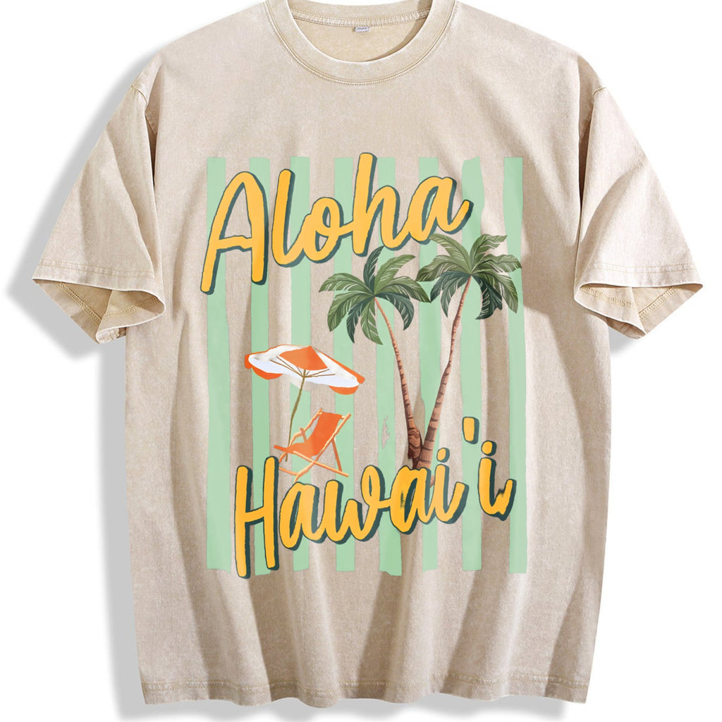 Aloha Hawaii Tropical Beach Summer Vacation Vintage Washed product image 1