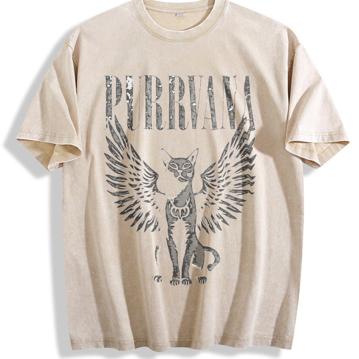 Purrvana Cat With Wings Vintage Washed T-Shirt product image 1