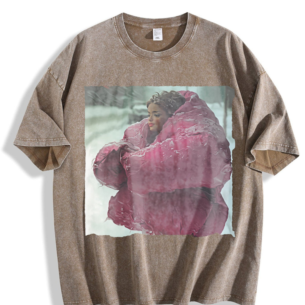 Doll Wrapped in a Pink Blanket Vintage Washed T-Shirt