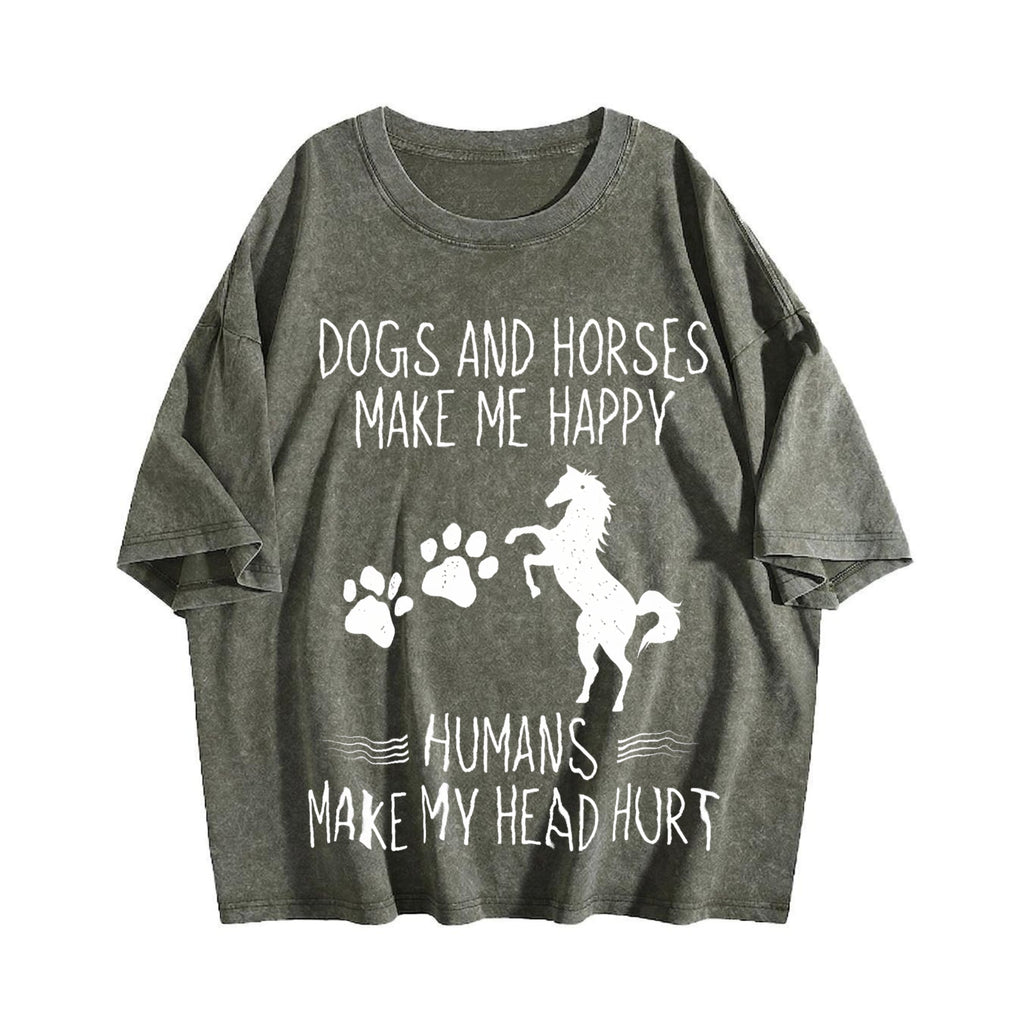 Dog Lovers & Horse Vintage Washed T-Shirt product image 4
