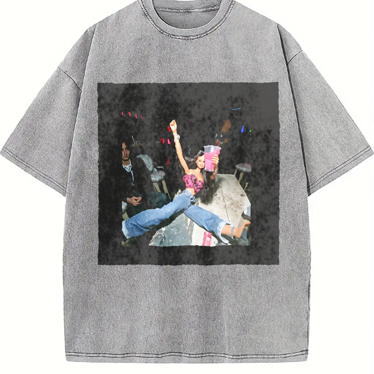 Doll Night Out with Pink Drink Vintage Washed T-Shirt product image 5