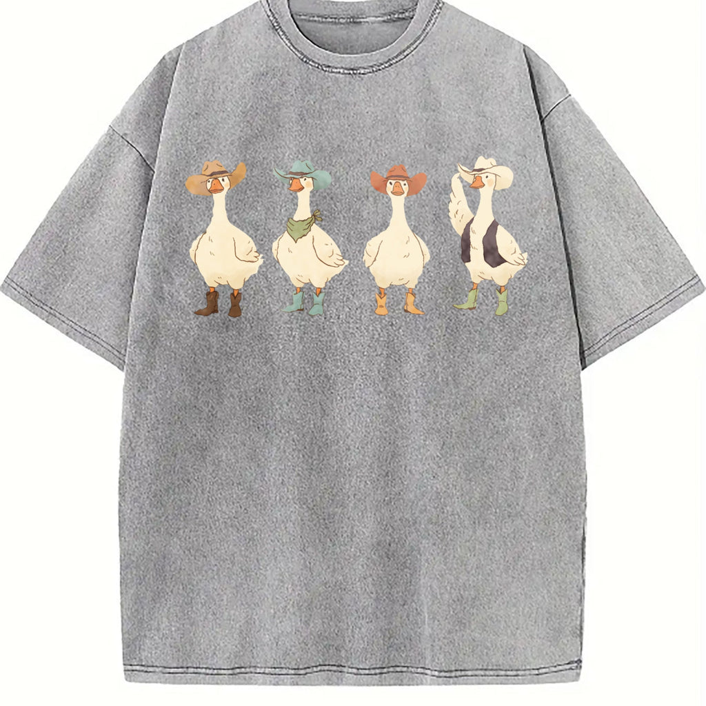 Western Cowboy Goose Lineup Vintage Washed T-Shirt product image 5