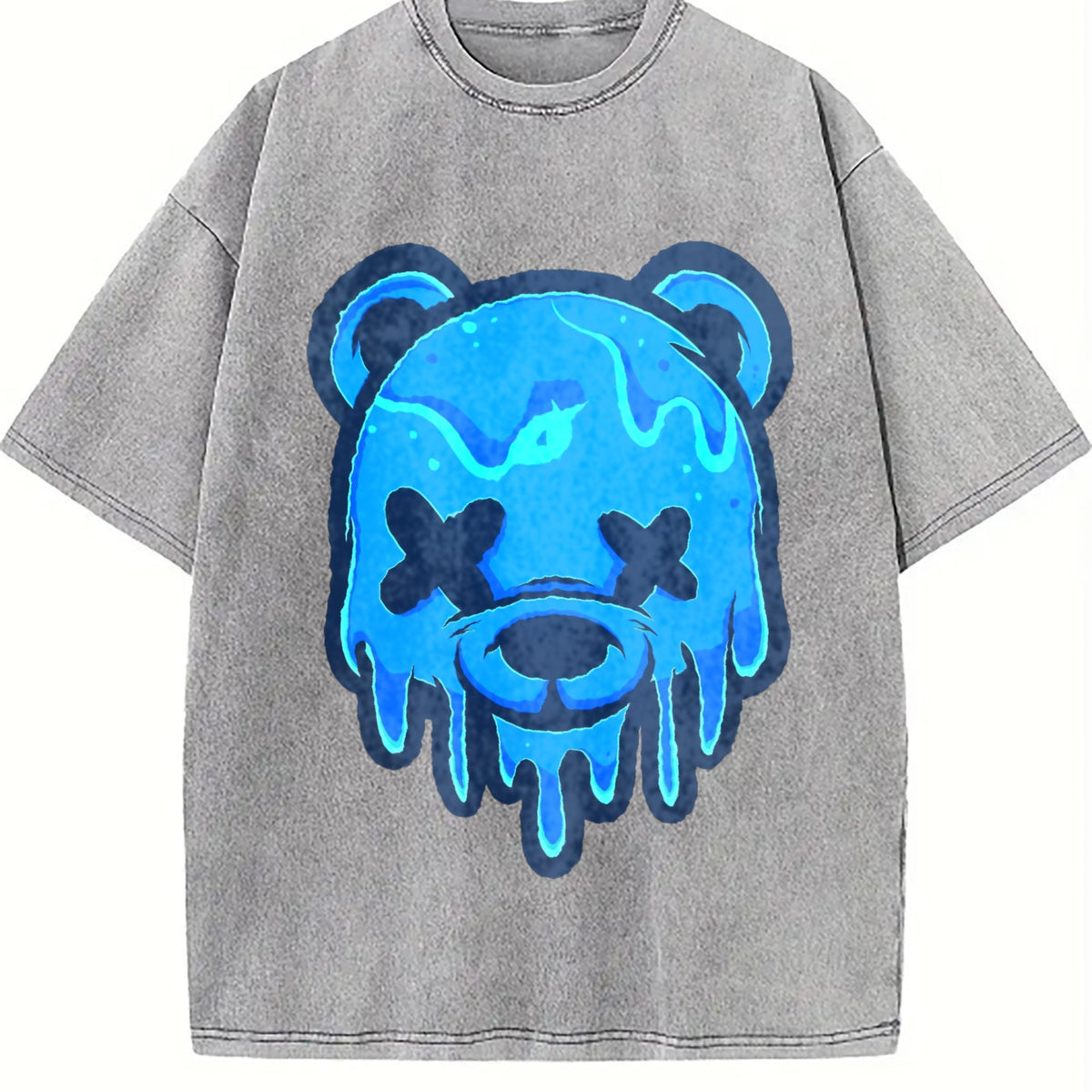 Drippy Blue Bear Two Piece Set Vintage Washed T-Shirt product image 5