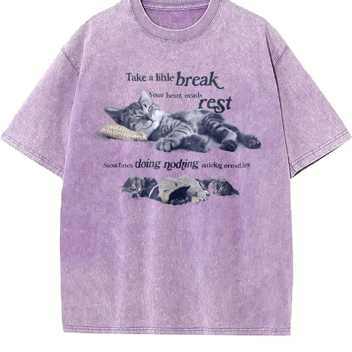 Y2K Relaxing Cat Vintage Washed T-Shirt product image 6