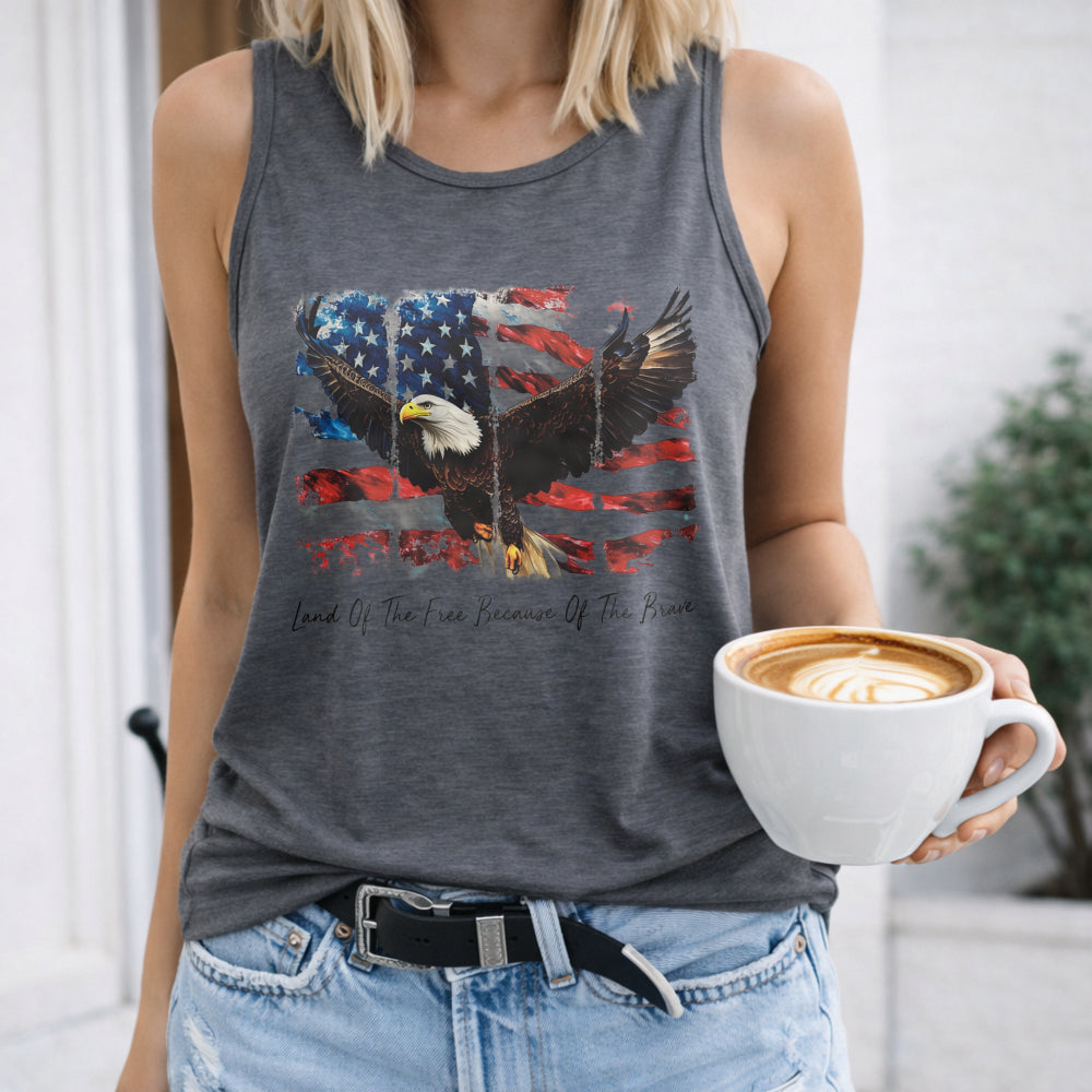 America Land Of The Free Because Of The Brave Women's Tank Top