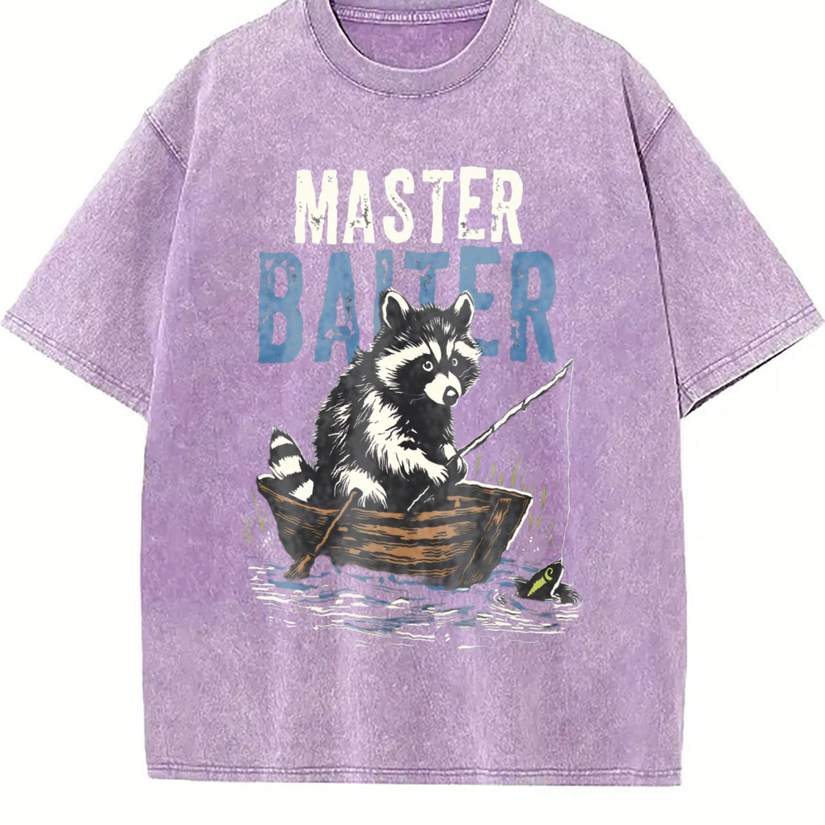 Master Baiter Raccoon Fishing Vintage Washed T-Shirt product image 6