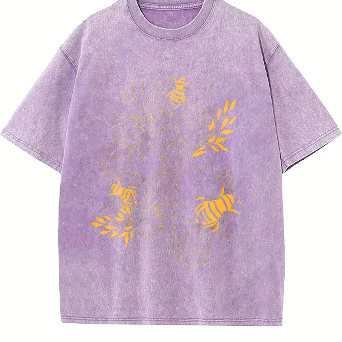Gold Botanical Line Art Vintage Washed T-Shirt product image 6